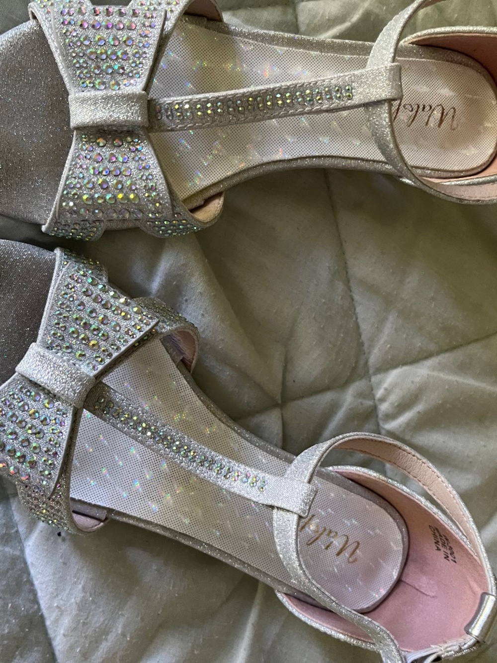 Silver Glitter Dress Sandals